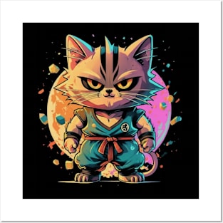 martial arts cat Posters and Art